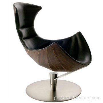 Cadeira de lounge de lagosta moderna de design alto de trás swivelleather
